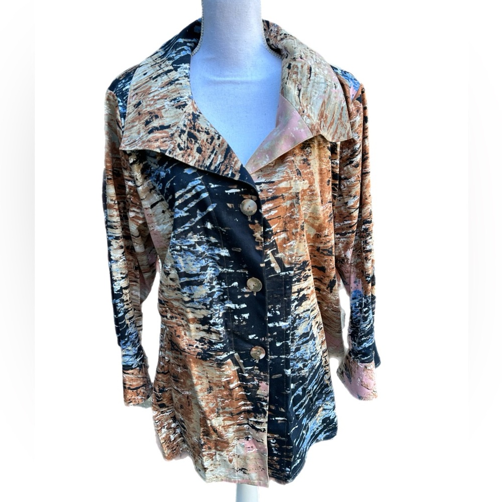 Allie-Coosh Wide Lapel Art Jacket - 1X
